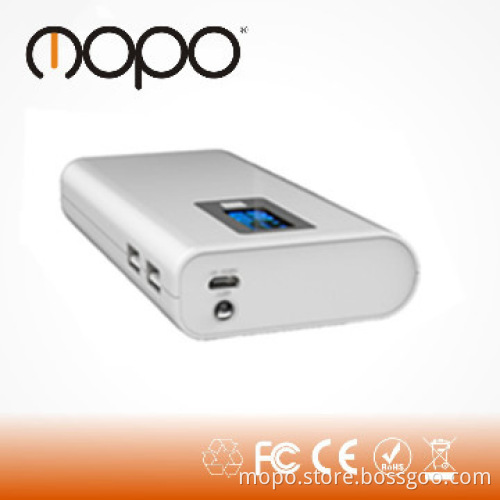 High capacity dual USB power bank with LCD External battery charger